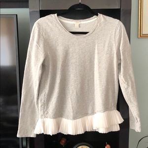 J crew light ruffle sweatshirt
